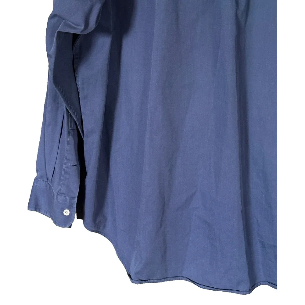 VTG 90s Ralph Lauren The Big Shirt Mens LT Blue Polo Pocket Pony Button Up XL